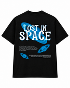 Lost in Space Oversized Drop Shoulder T-Shirt | Premium Black Graphic Tee