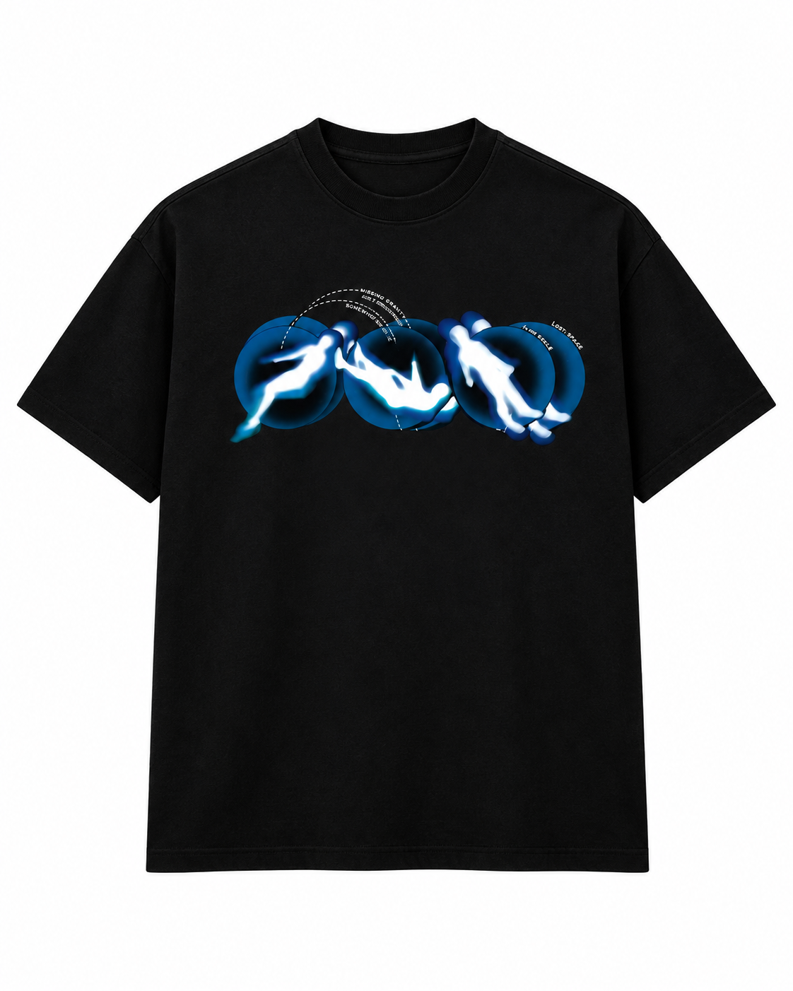 Lost in Space Oversized Drop Shoulder T-Shirt | Premium Black Graphic Tee