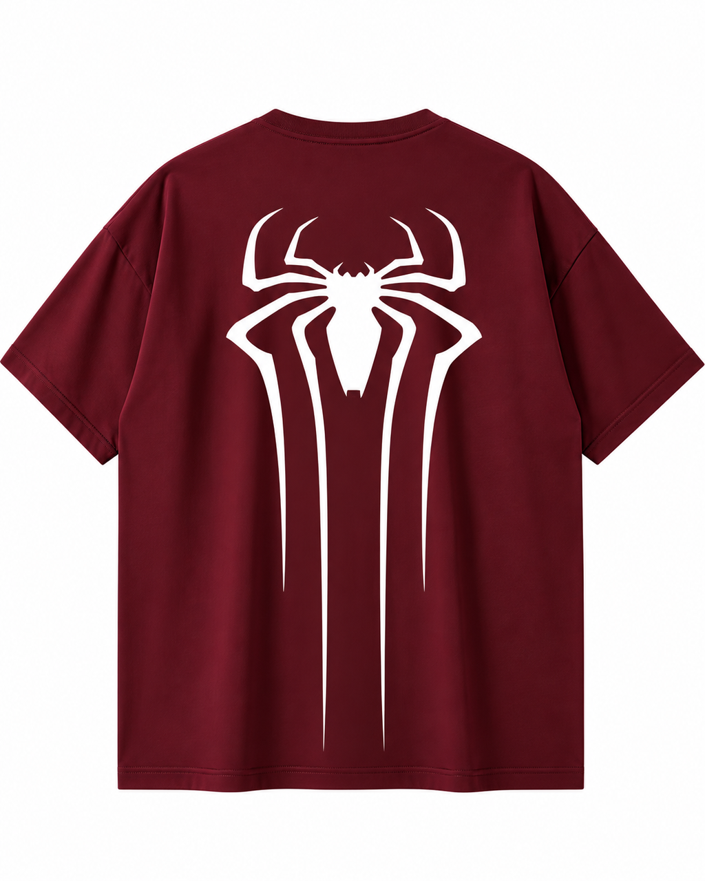Spider Man Maroon Drop Shoulder T Shirt