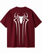 Spider Man Maroon Drop Shoulder T Shirt