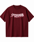 Spider Man Maroon Drop Shoulder T Shirt