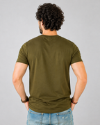 Crew Neck Tee Shirts - Olive