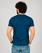 Crew Neck Tee Shirts - Navy Blue