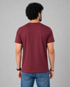 Crew Neck Tee Shirts - Maroon