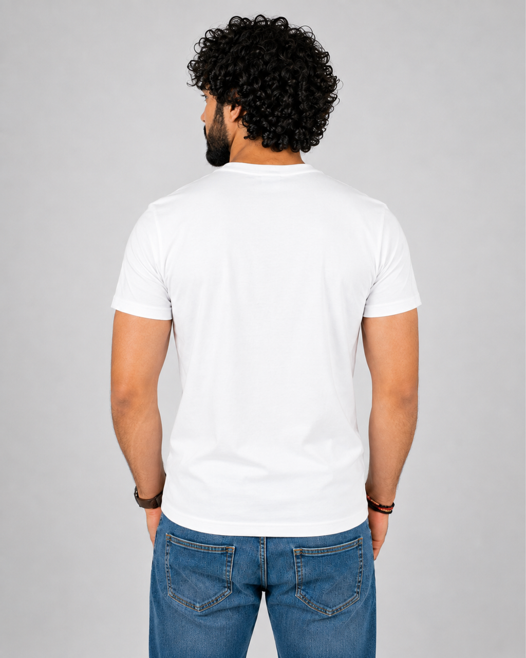 Crew Neck Tee Shirts - White
