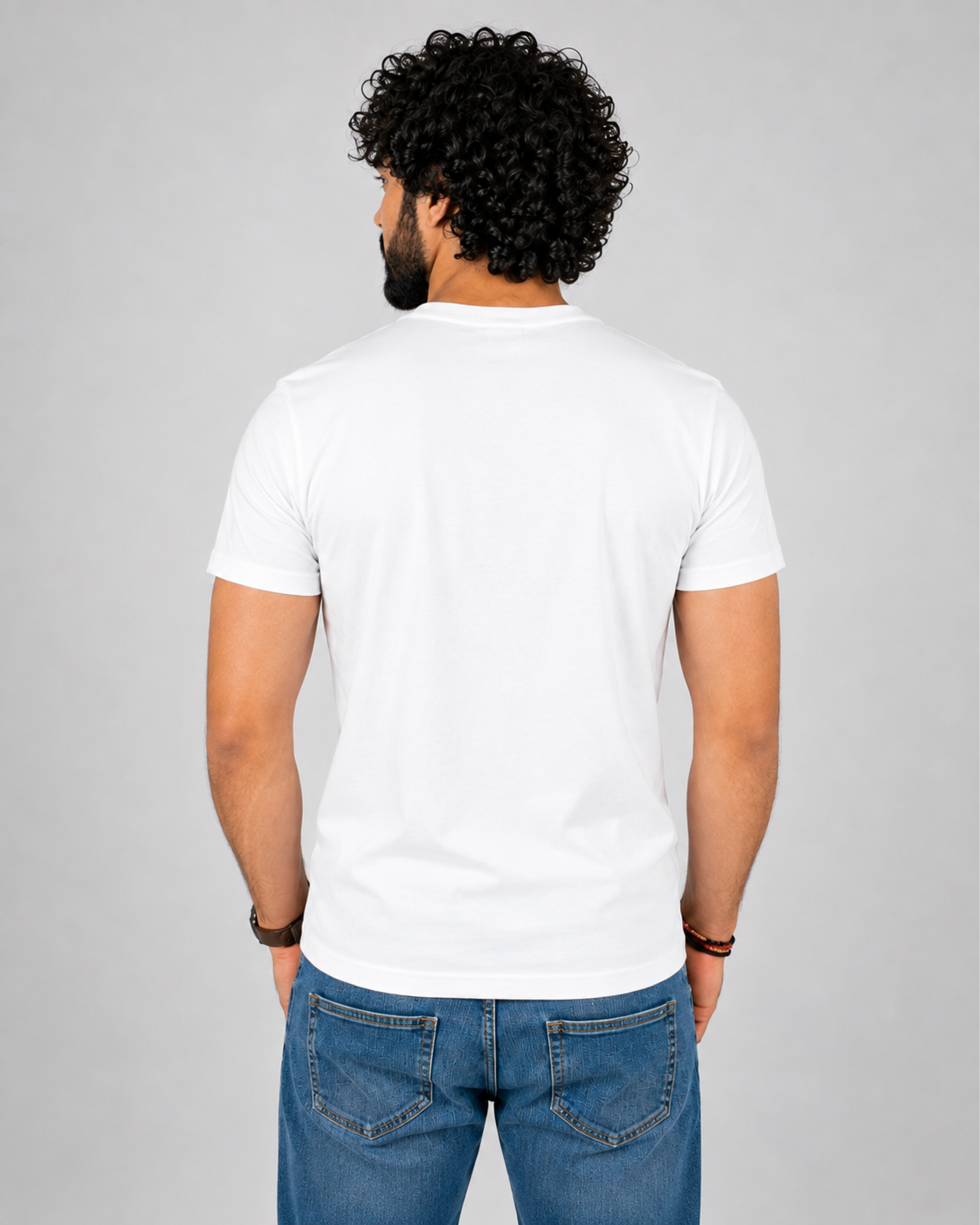 Crew Neck Tee Shirts - White